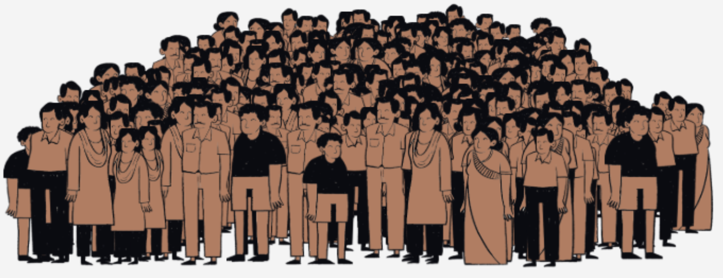 Crowd of travelers